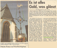 Zeitungsbericht Kirchturmspitze